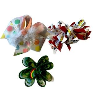 3 Handmade seasonal hair clips